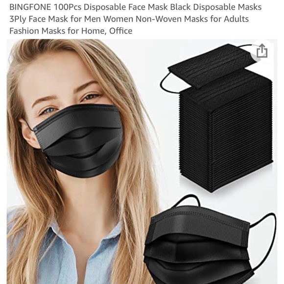 🆕 100 pack⚫️ black mask ⚫️😷 - Picture 1 of 8